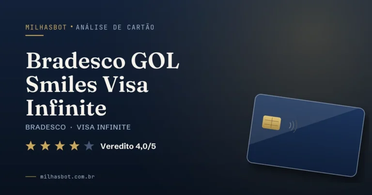 Arte de capa da análise MilhasBot do cartão Bradesco GOL Smiles Visa Infinite.