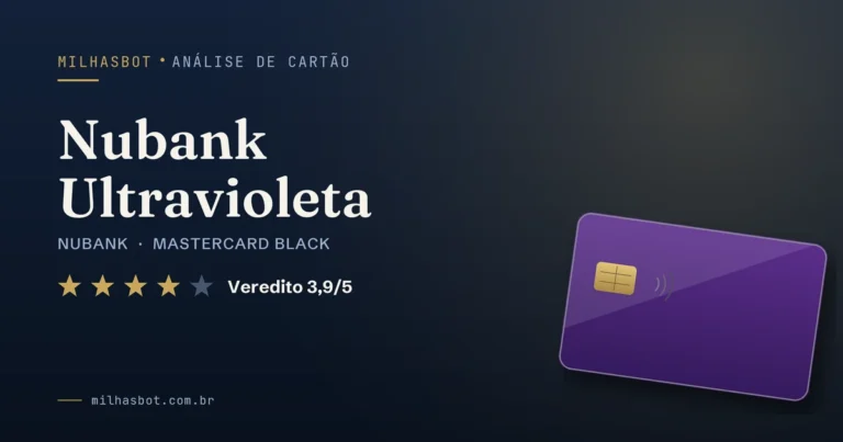 Arte de capa da análise MilhasBot do cartão Nubank Ultravioleta.