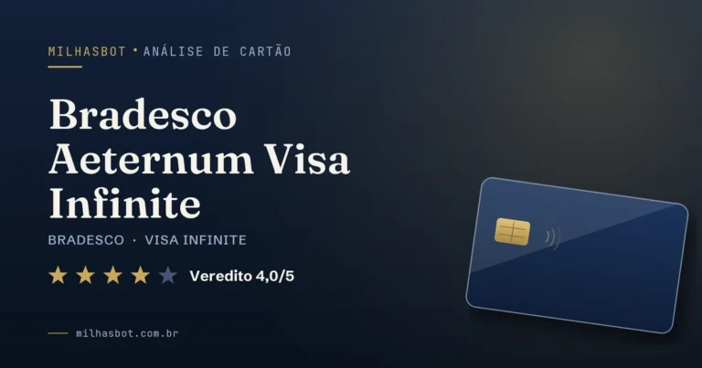 Arte de capa da análise MilhasBot do cartão Bradesco Aeternum Visa Infinite.