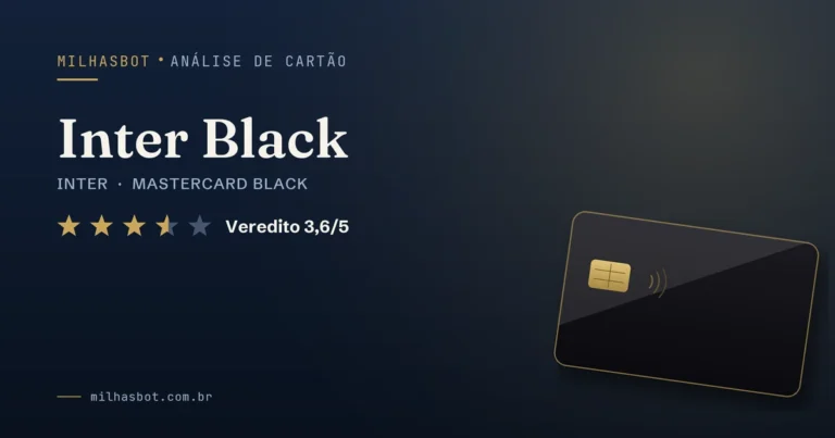 Arte de capa da análise MilhasBot do cartão Inter Black.