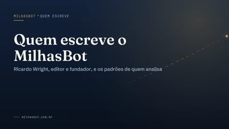 Arte de capa do MilhasBot: Quem escreve o MilhasBot.