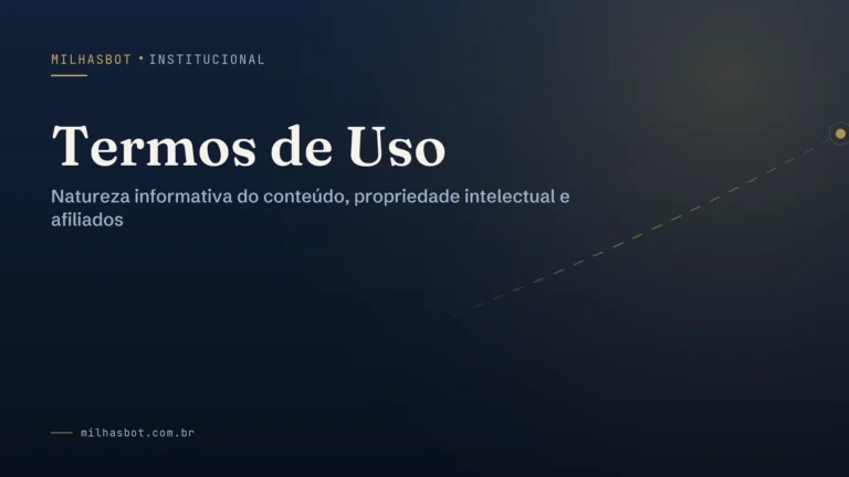Arte de capa do MilhasBot: Termos de Uso.