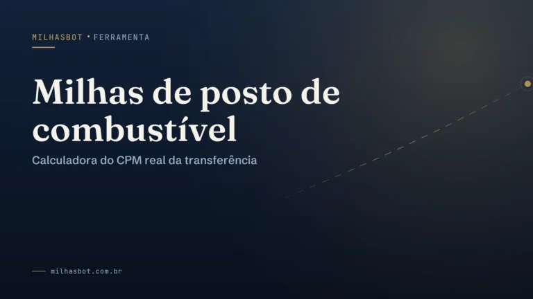 Arte de capa do MilhasBot: Milhas de posto de combustível.