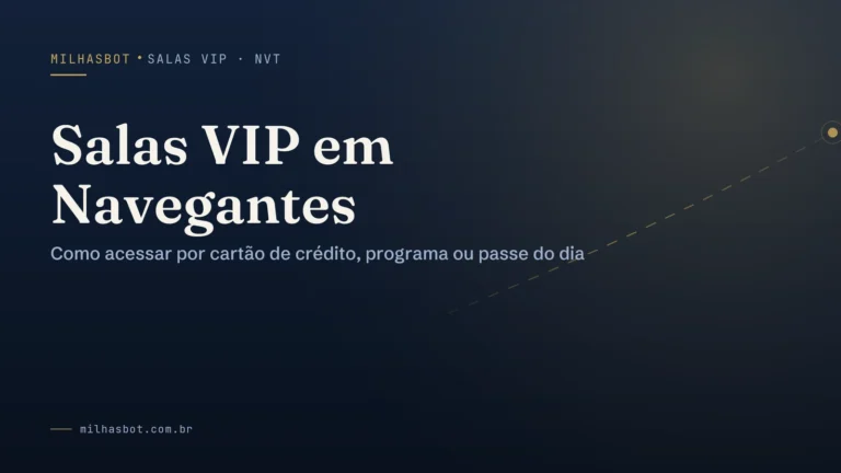 Arte de capa do MilhasBot: Salas VIP em Navegantes.
