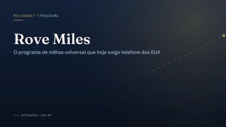 Arte de capa do MilhasBot: Rove Miles.