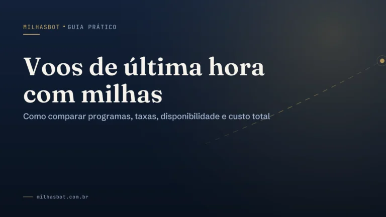 Arte de capa do MilhasBot: Voos de última hora com milhas.