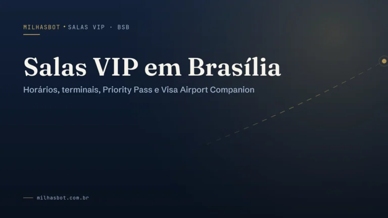 Arte de capa do MilhasBot: Salas VIP em Brasília.