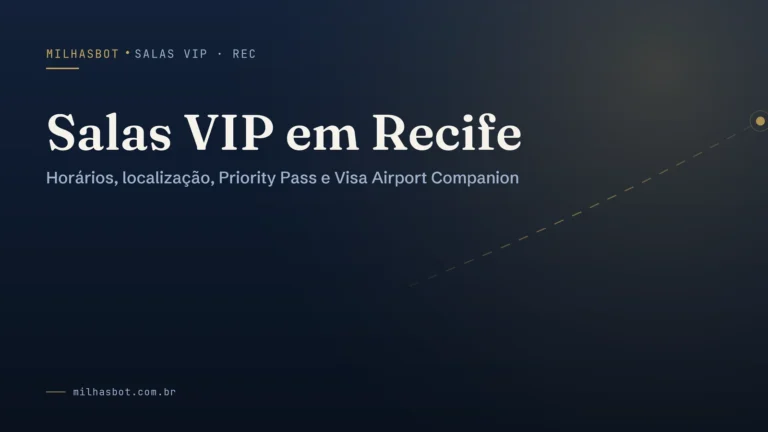 Arte de capa do MilhasBot: Salas VIP em Recife.