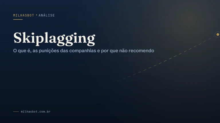 Arte de capa do MilhasBot: Skiplagging.