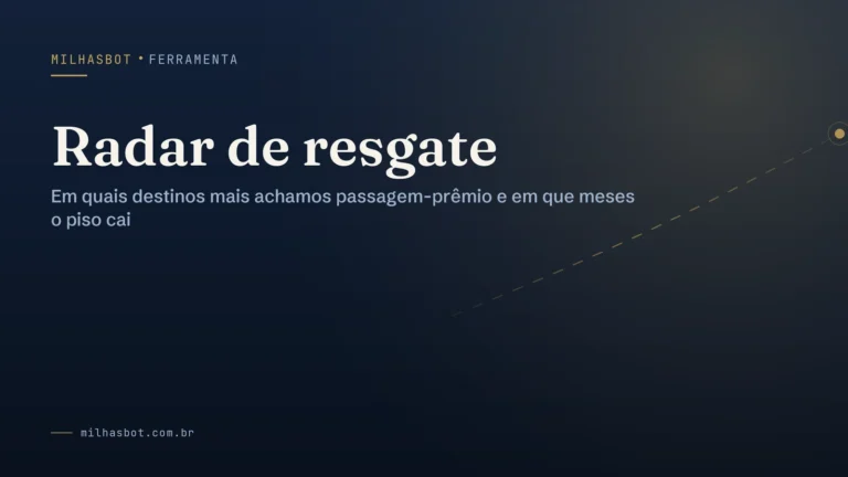 Arte de capa do MilhasBot: Radar de resgate.