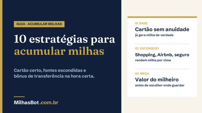 10 estratégias para acumular milhas: cartão certo, fontes escondidas e bônus de transferência na hora certa