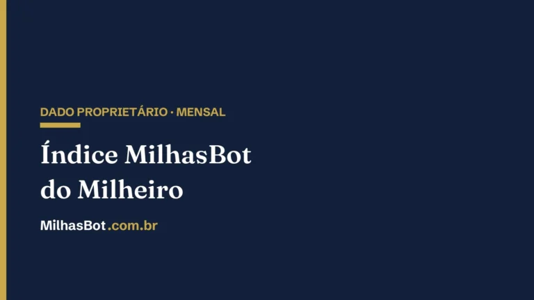 Índice MilhasBot do Milheiro, média mensal do valor de uso do milheiro no Brasil