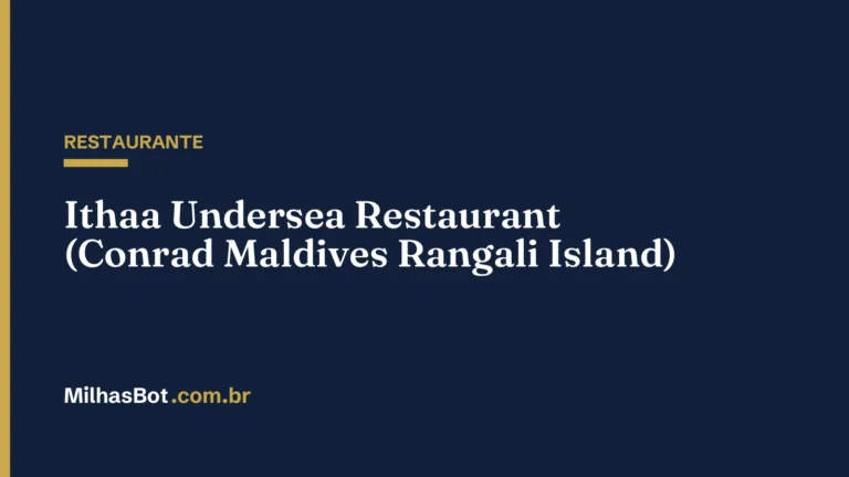 RESTAURANTE: Ithaa Undersea Restaurant (Conrad Maldives Rangali Island)