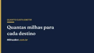Quantas milhas para cada destino: quanto custa emitir em 2026