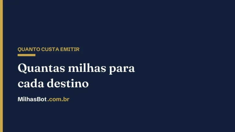 Quantas milhas para cada destino, MilhasBot