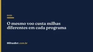 O mesmo voo custa milhas diferentes em cada programa
