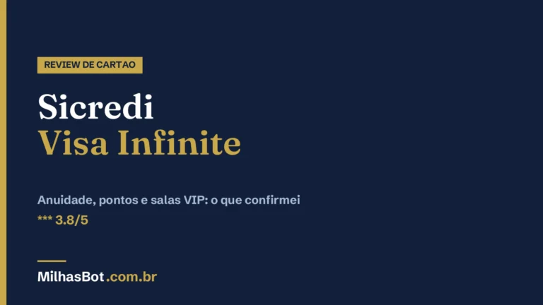 Sicredi Visa Infinite: anuidade, pontos e salas VIP, veredito 3.8/5